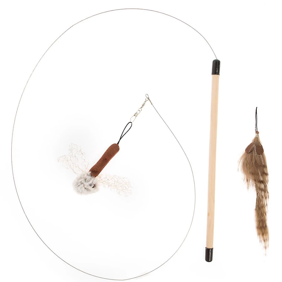 PetSmart Whisker City Interactive Wire Bug Mouse Teaser Toy for Cats – Fun Cat Teaser Wand with Feathers
