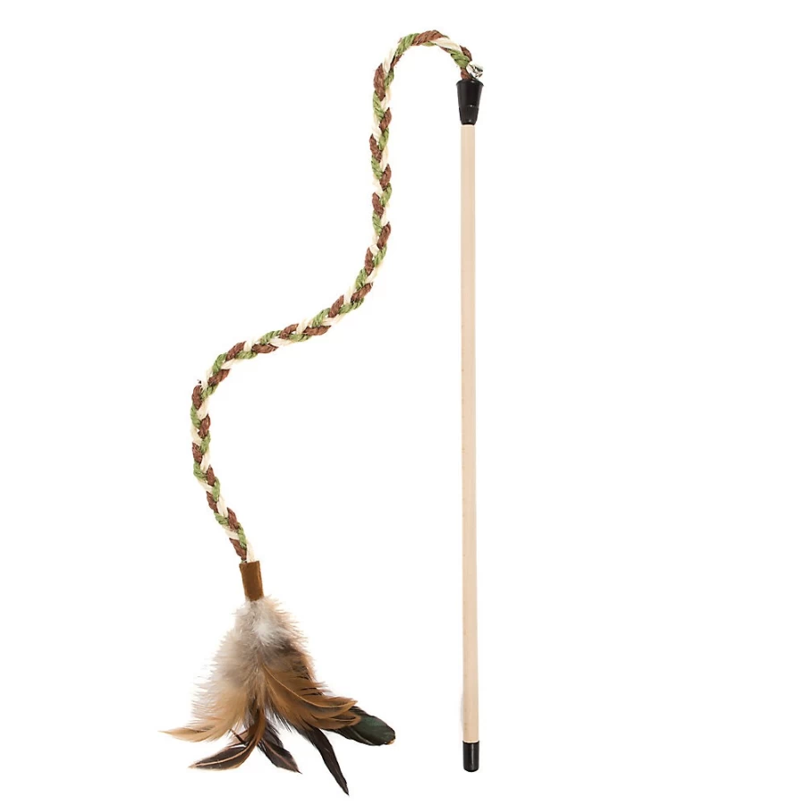 PetSmart Whisker City Interactive Cat Toy with Long Braided Feather Teaser for Playful Cats