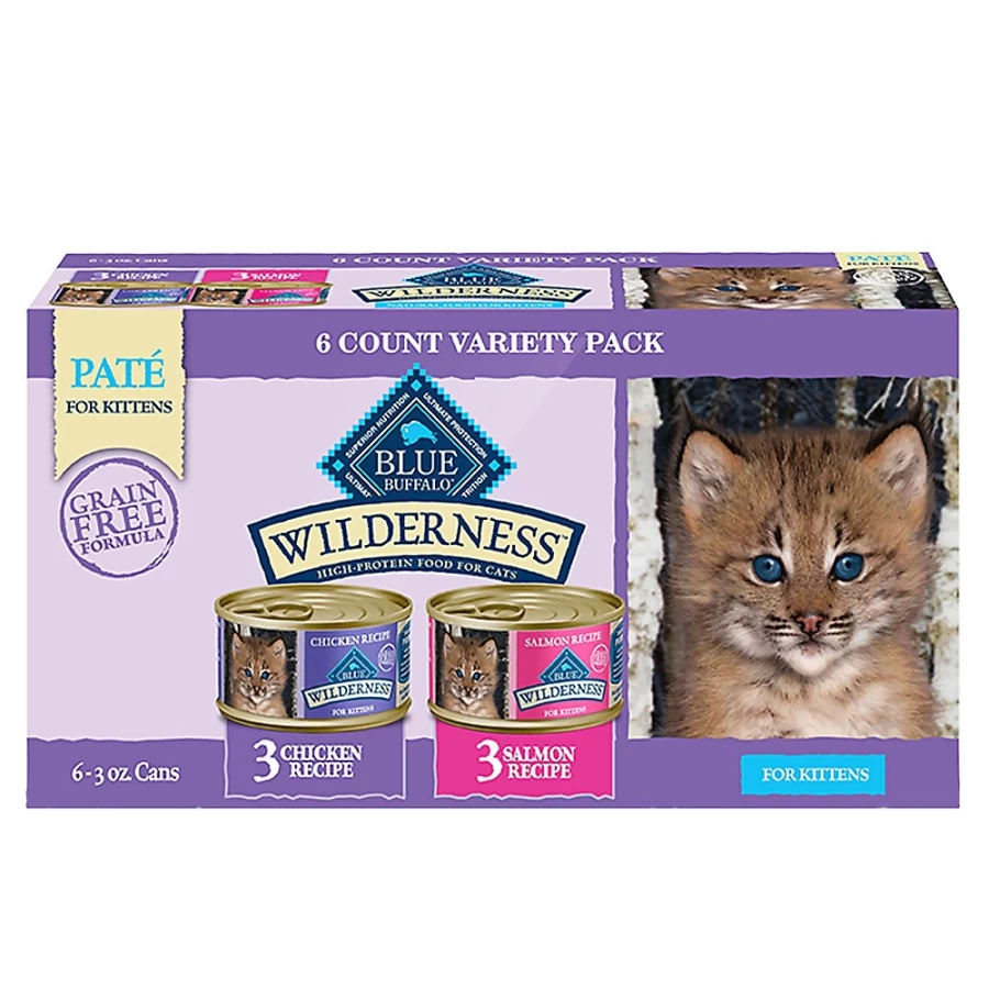 PetSmart Blue Buffalo Wilderness Grain-Free Kitten Wet Cat Food, 18 Oz – High Protein Natural Recipe