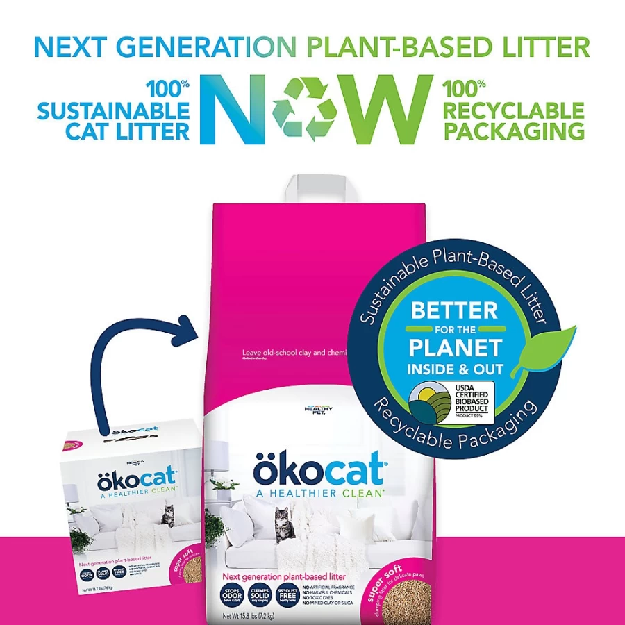 PetSmart Okocat Super Soft Clumping Natural Wood Cat Litter - Low Dust, Eco-Friendly