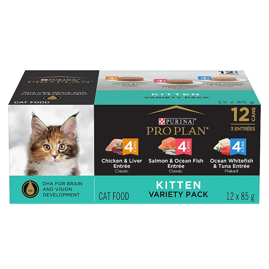 Purina Pro Plan Kitten Wet Cat Food High-Protein Vitamins 3oz Cans 12-Pack | PetSmart