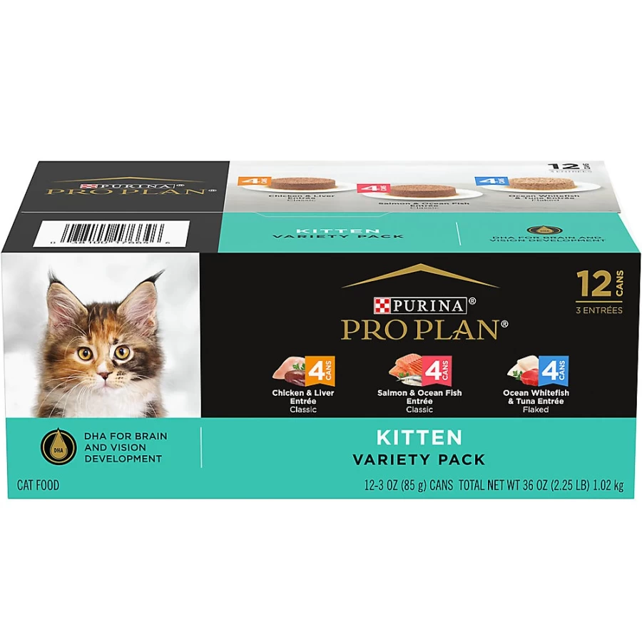 Purina Pro Plan Kitten Wet Cat Food High-Protein Vitamins 3oz Cans 12-Pack | PetSmart