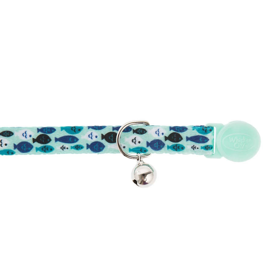 PetSmart Whisker City Breakaway Safety Cat Collar with Fish Design for Comfort & Easy Release
