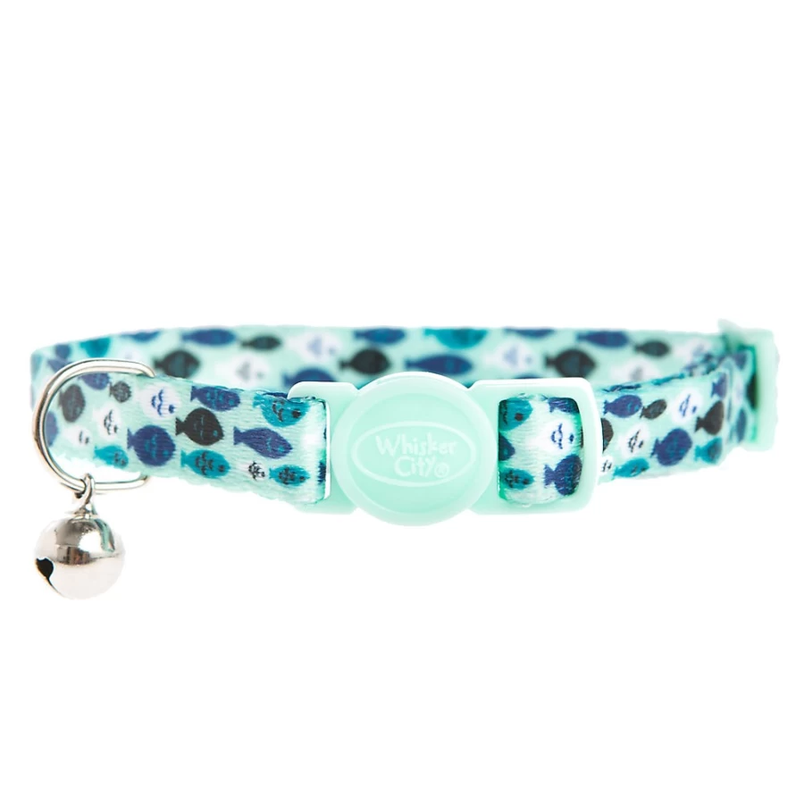 PetSmart Whisker City Breakaway Safety Cat Collar with Fish Design for Comfort & Easy Release