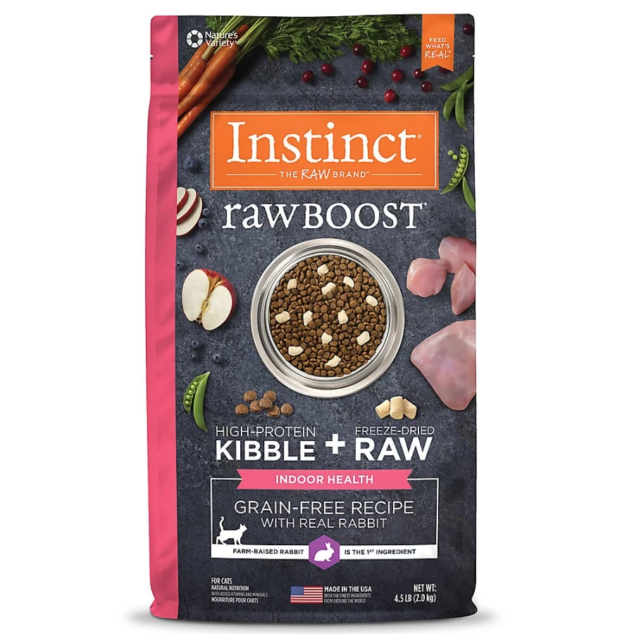 PetSmart Instinct Raw Boost Indoor Cat Food with Rabbit - All Life Stages Dry Kibble for Optimal Health