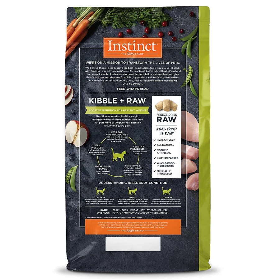 PetSmart Instinct RawBoost Grain-Free Healthy Weight Cat Food with Freeze-Dried Raw Chicken for Optimal Feline Nutrition