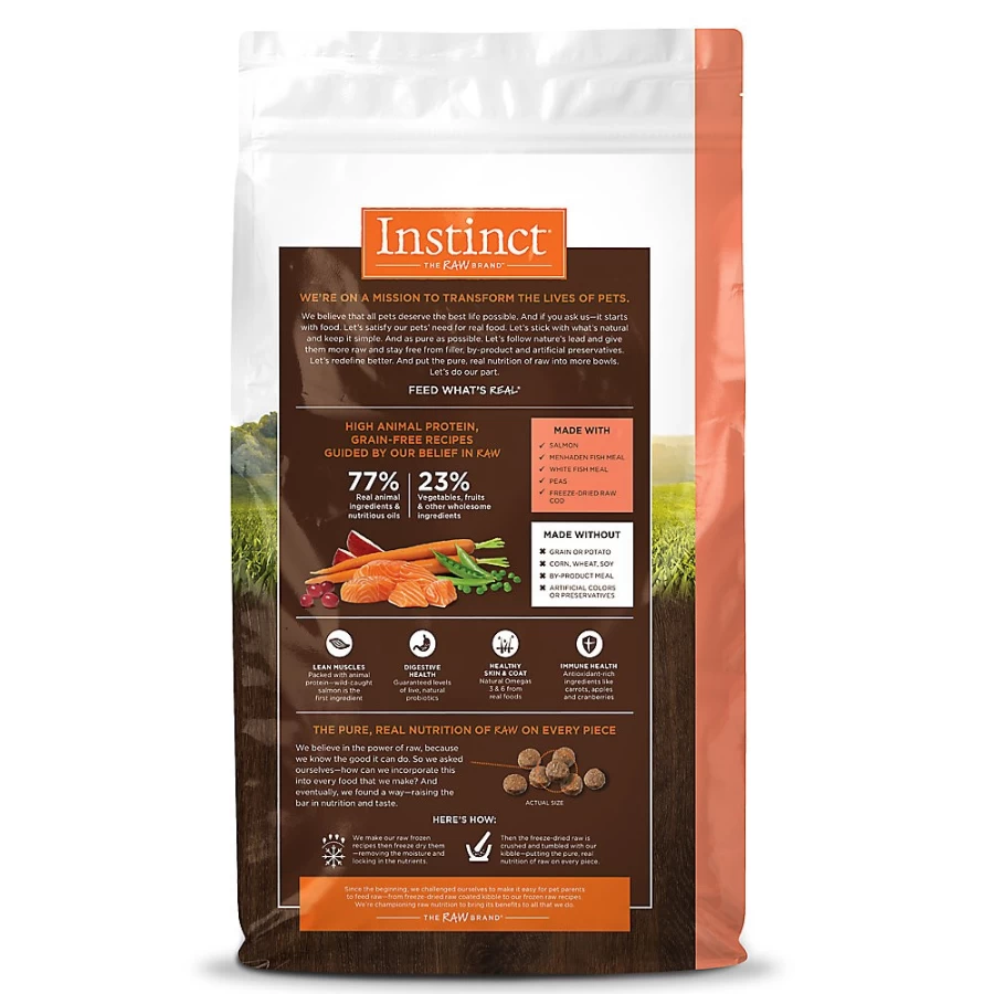 PetSmart Instinct Original Grain-Free Natural Cat Food with Salmon - High Protein Dry Kibble for Adult Cats