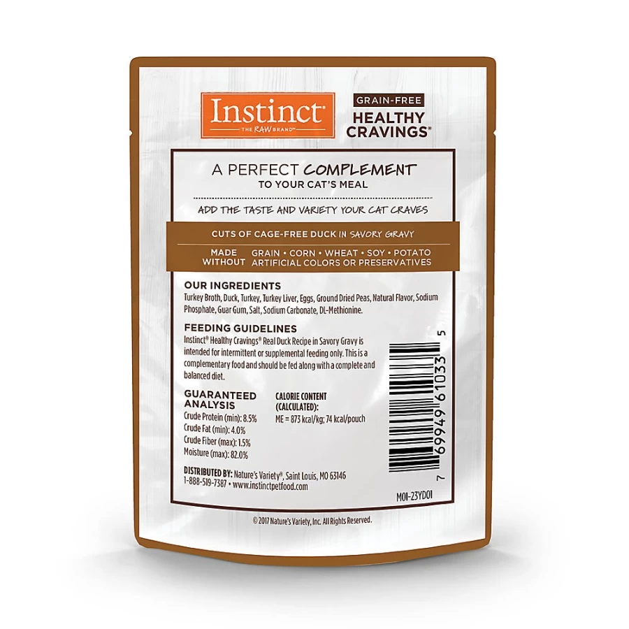 PetSmart Instinct Grain Free Duck Recipe Natural Cat Food Topper - Healthy Cravings for Cats