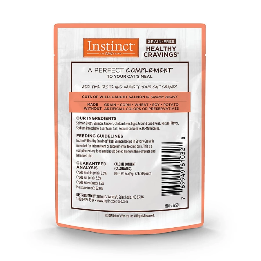 PetSmart Instinct Grain-Free Salmon Cat Food Topper - Natural Healthy Cravings for Cats