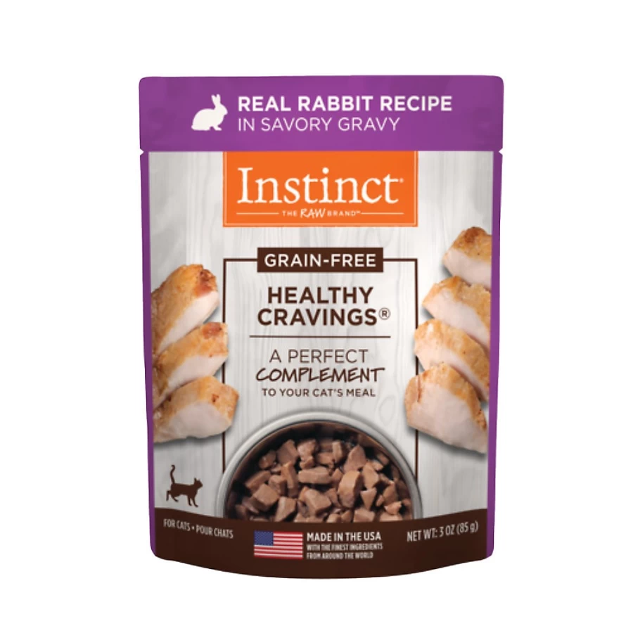PetSmart Instinct Grain-Free Rabbit Recipe Natural Cat Food Topper - Healthy Cravings for Cats