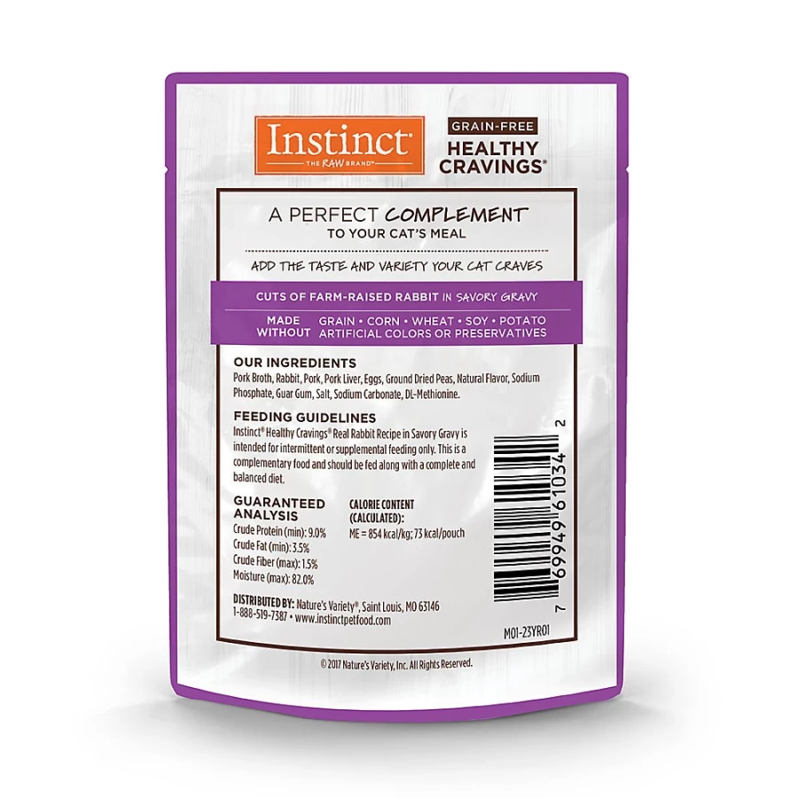 PetSmart Instinct Grain-Free Rabbit Recipe Natural Cat Food Topper - Healthy Cravings for Cats