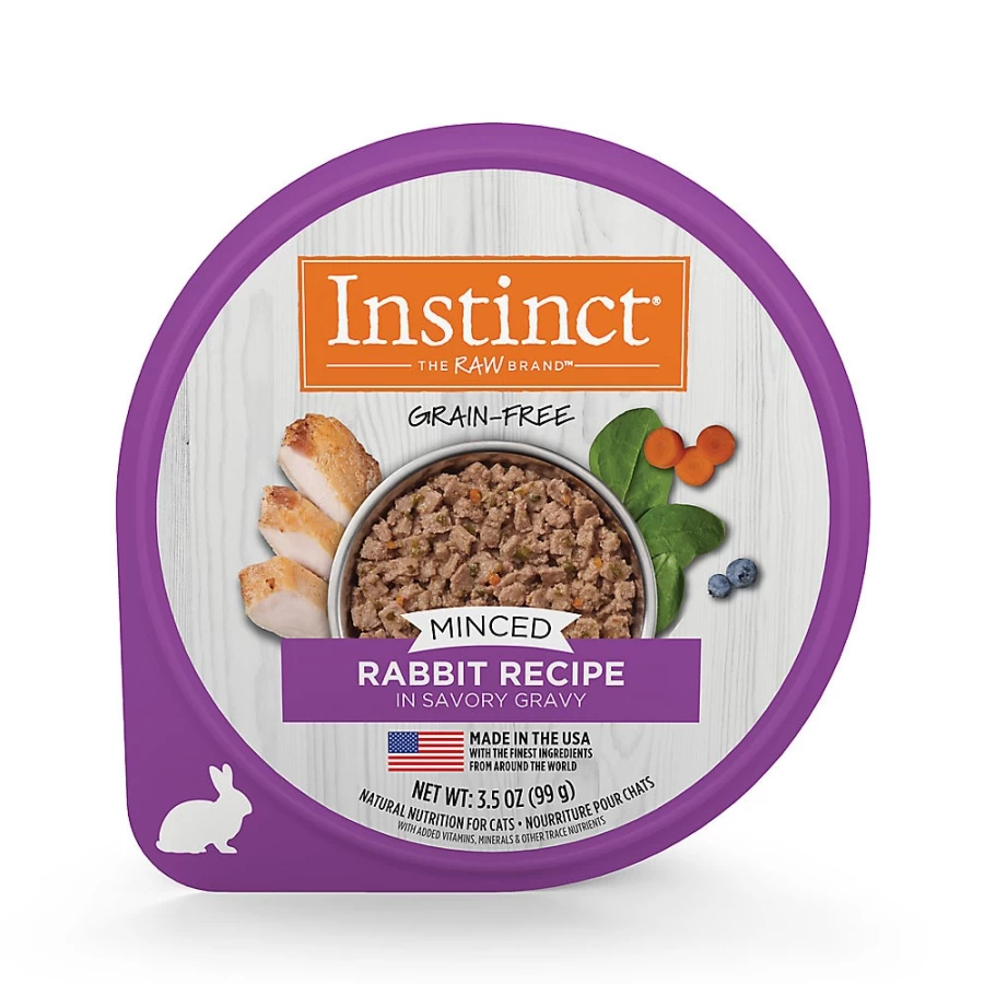 PetSmart Instinct Grain-Free Rabbit Recipe Minced Wet Cat Food - Natural Protein for Cats