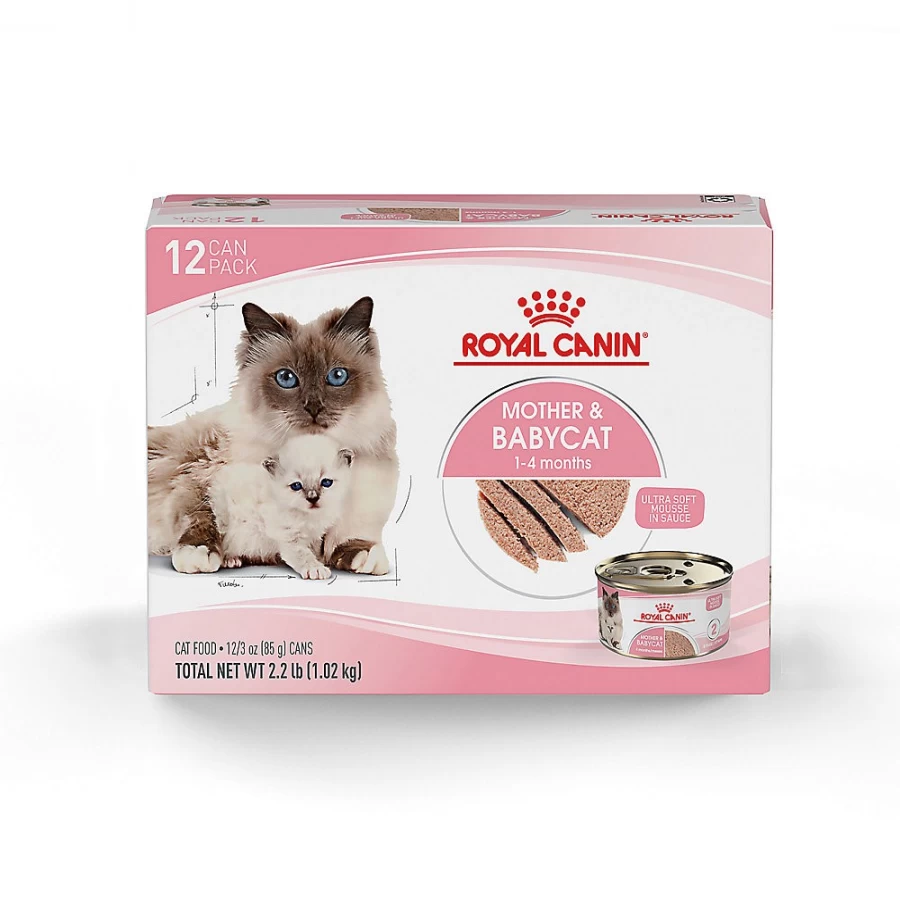 PetSmart Royal Canin Mother & Babycat Ultra Soft Mousse Wet Cat Food in Sauce - 12-Pack, High Protein Kitten & Nursing Cat Food