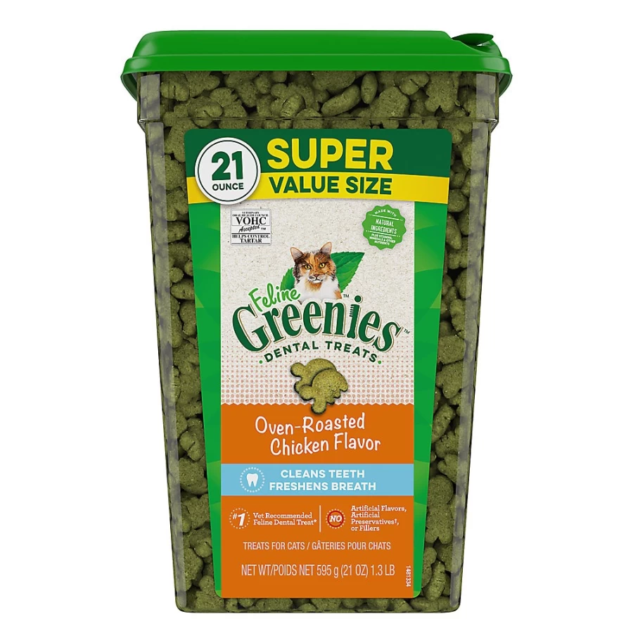PetSmart Feline Greenies Adult Cat Dental Treats - Natural Chicken Flavor, Tartar Control for Cats, Healthy Dental Care Snacks