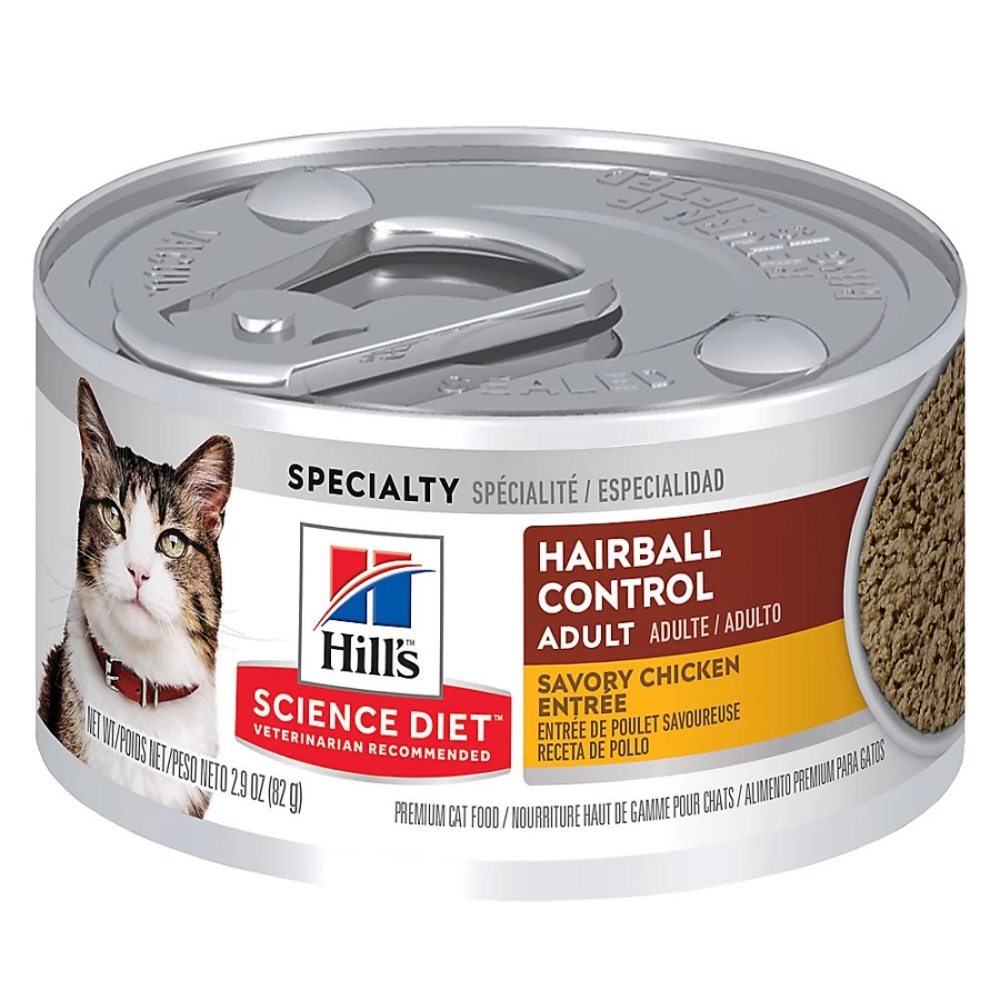 Hill's Science Diet Hairball Control Adult Wet Cat Food for Hairball Relief - 2.9 oz Cans by PetSmart | Veterinarian Recommended Feline Nutrition