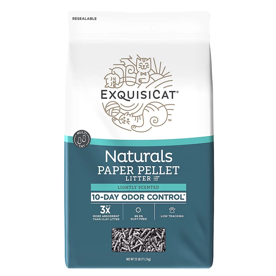 ExquisiCat Naturals Multi-Cat Paper Pellet Litter - Scented, Low Dust, Low Tracking, Natural Clumping | PetSmart