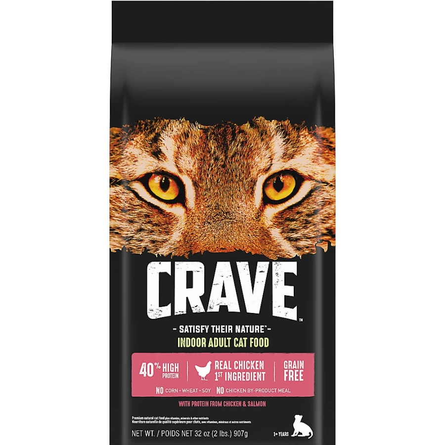 PetSmart Crave™ Grain-Free High Protein Dry Cat Food for Indoor Adults - Chicken & Salmon Recipe