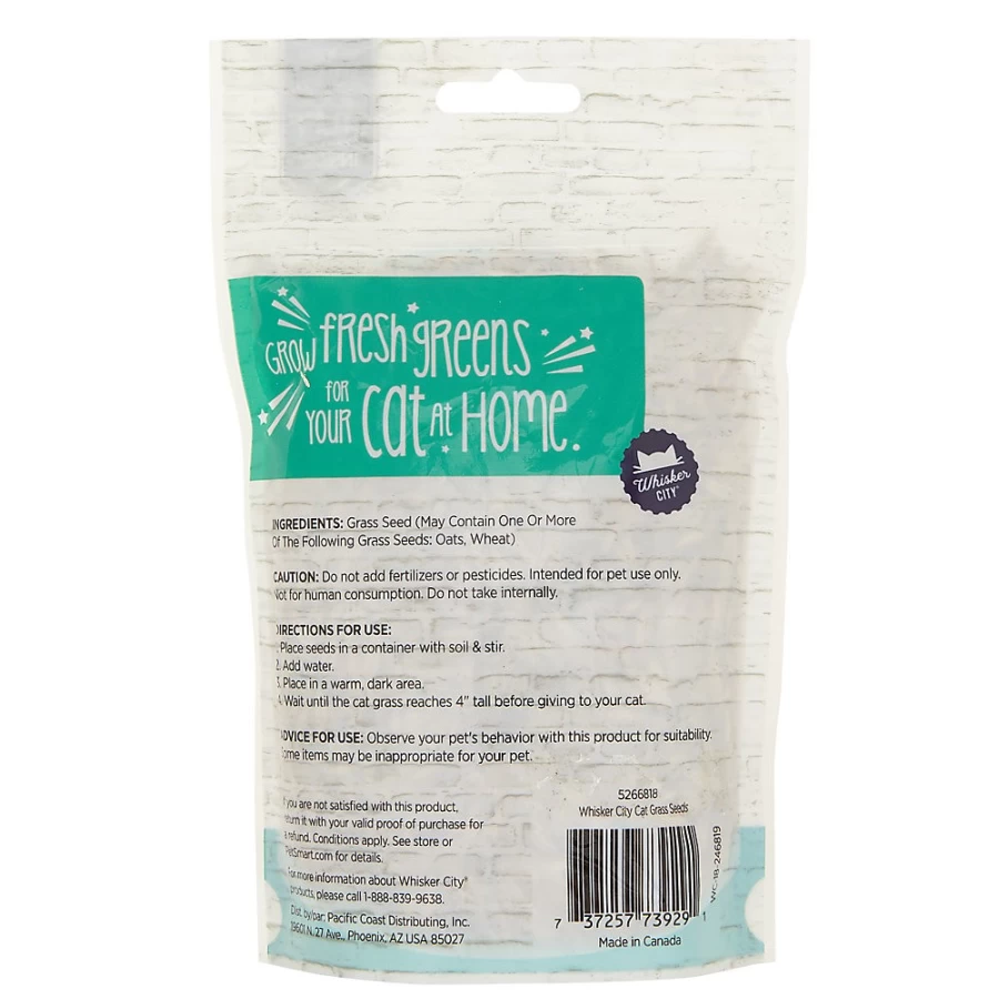 PetSmart Whisker City Organic Cat Grass Seeds for Indoor Cats - Grow Your Own Healthy Pet Grass Kit