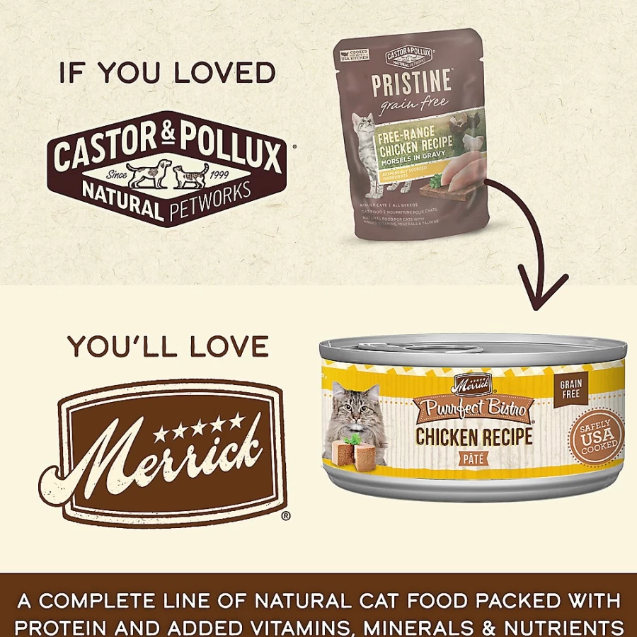 PetSmart Castor & Pollux Pristine Grain-Free Wet Cat Food for Adults - 3 Oz Can, No Corn, Natural Ingredients