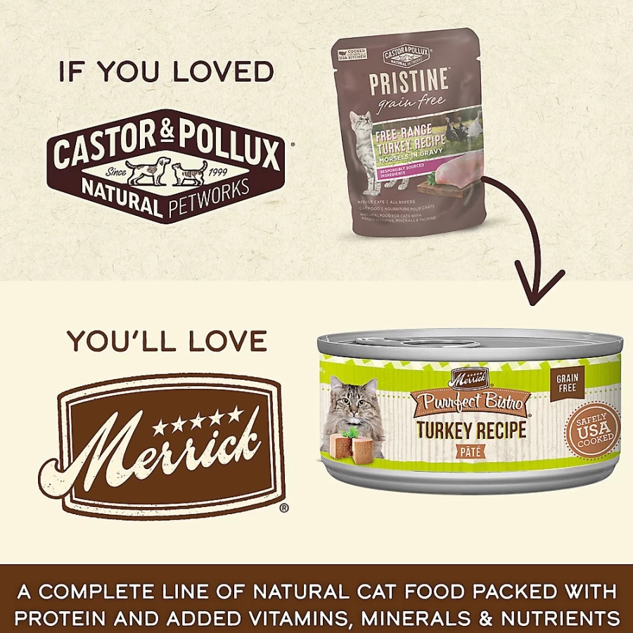 PetSmart Grain-Free CastorPollux Pristine Wet Cat Food for Adults - 3 Oz. Can, No Corn, Natural Ingredients