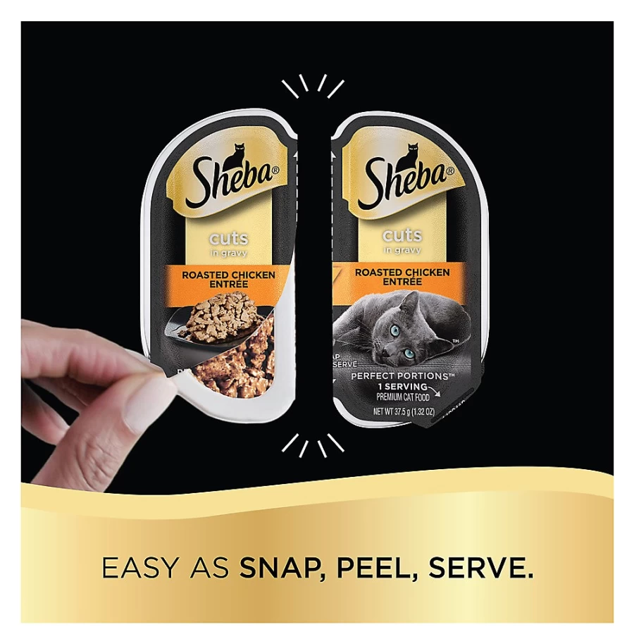 PetSmart Sheba Perfect Portions Adult Wet Cat Food - 24 Count, Tender Cuts in Gravy, Variety Pack, Gourmet Meals for Cats