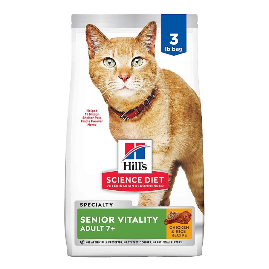 Hill's Science Diet Senior Vitality Dry Cat Food for Adult Cats 7+ Years - Chicken Flavor | PetSmart