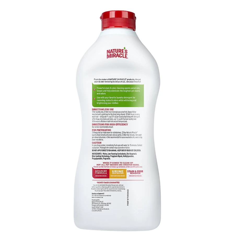 PetSmart Nature's Miracle Laundry Boost - Stain & Odor Remover Additive for Fresh, Clean Clothes