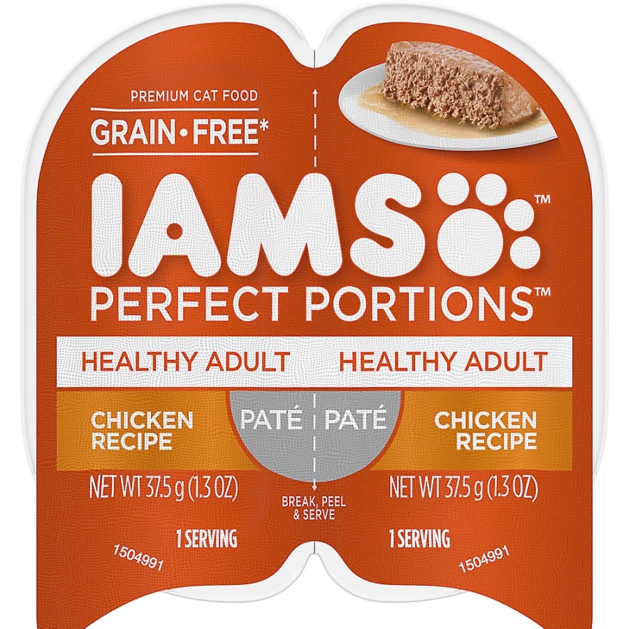 PetSmart Healthy Adult Wet Cat Food Pate - IAMStrade Perfect Portions, 2.6 Oz, Grain-Free Recipe for Optimal Nutrition