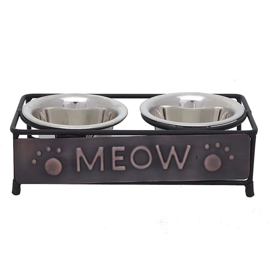 PetSmart Whisker City Double Diner Cat Bowl - 0.5 Cup Capacity for Dry or Wet Food