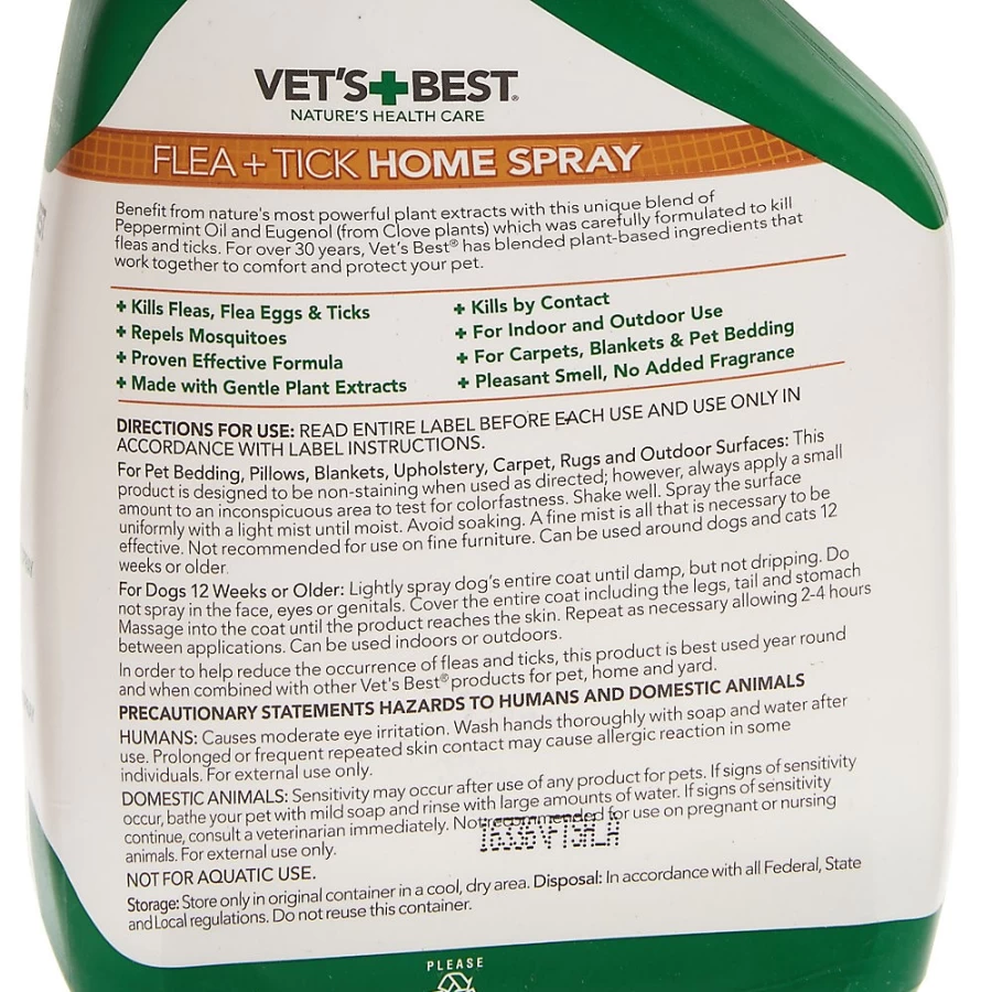 PetSmart Vet's Best Flea & Tick Home Spray for Dogs & Cats – Natural Pest Control Treatment
