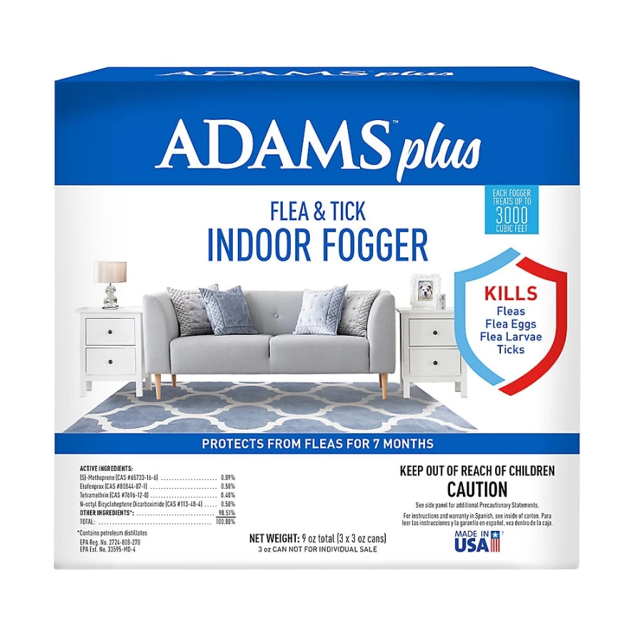 PetSmart Plus Flea & Tick Indoor Fogger for Dogs & Cats - 3 Pack Fast-Acting Pest Control