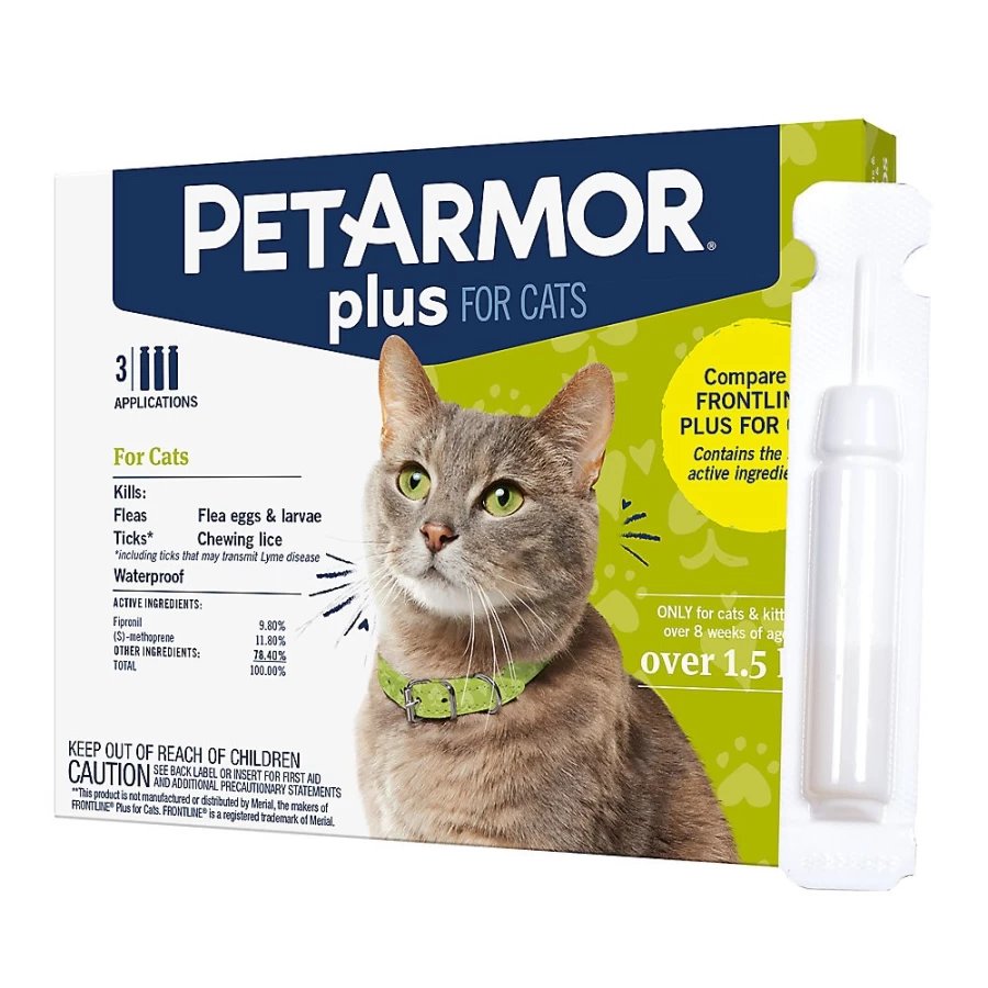 PetSmart PetArmor Plus Flea & Tick Spot-On Treatment for Cats Over 1.5 lbs - Fast-Acting Protection