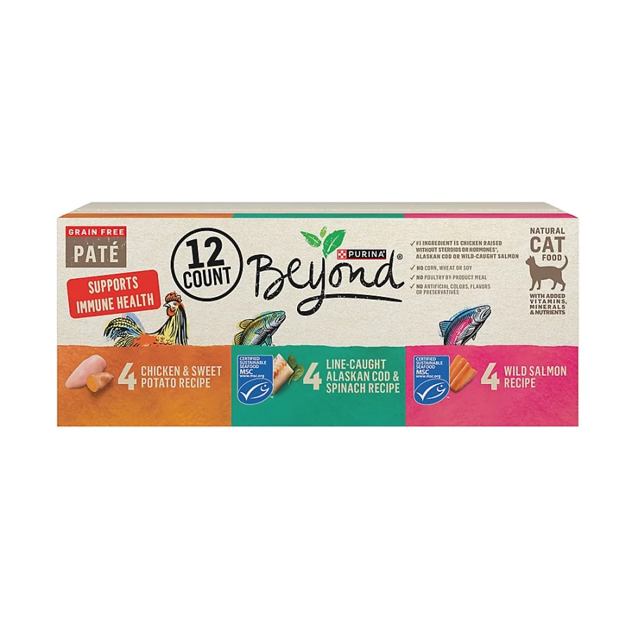 Purina Beyond Grain Free Natural Wet Cat Food for Adults - Non-GMO Recipe, 2.8 lb. Pouch | PetSmart