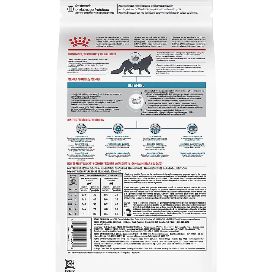 PetSmart Royal Canin Veterinary Diet Adult Ultamino Dry Cat Food for Sensitive Skin & Stomach