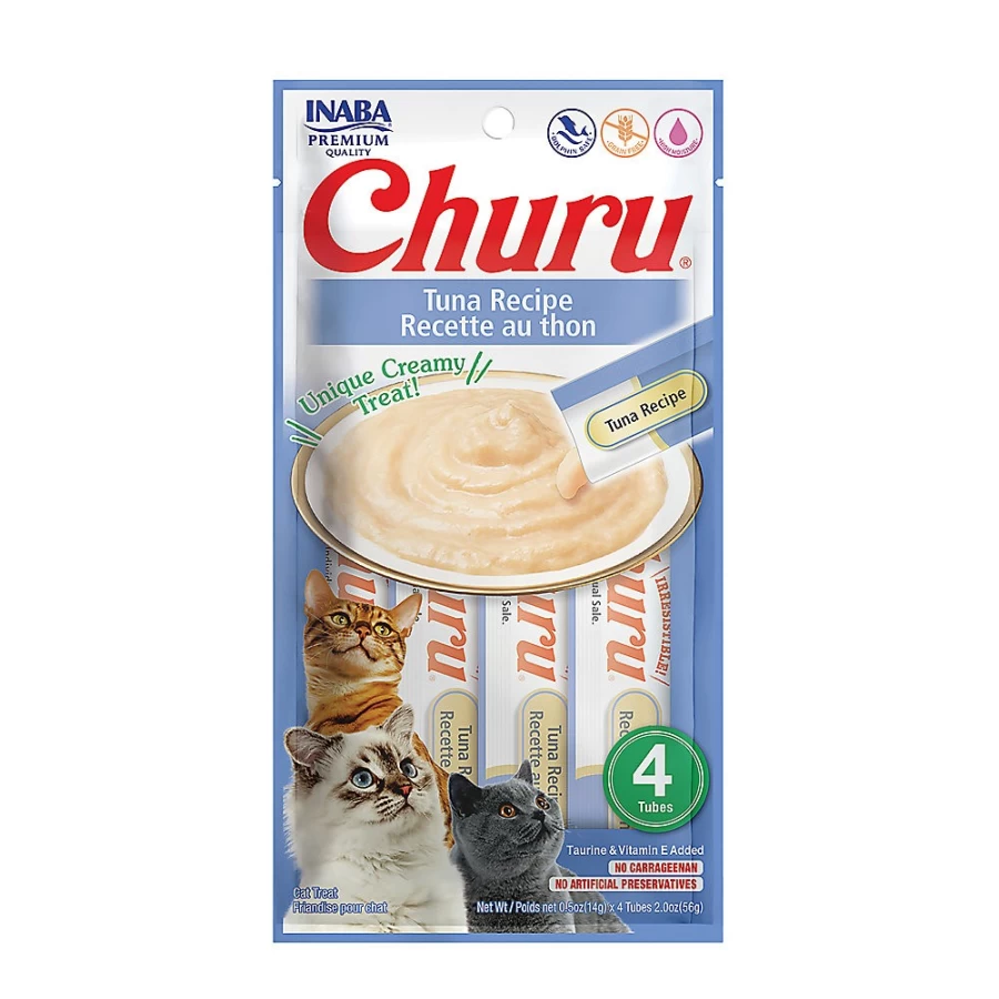 PetSmart Inaba Churu Creamy Puree Cat Treat - Tuna Flavor Lickable Supplement for Cats