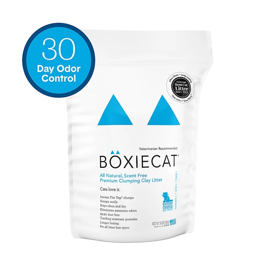 PetSmart Boxiecat Clumping Clay Cat Litter for Multiple Cats - Unscented, Low Dust, Natural, Minimal Tracking