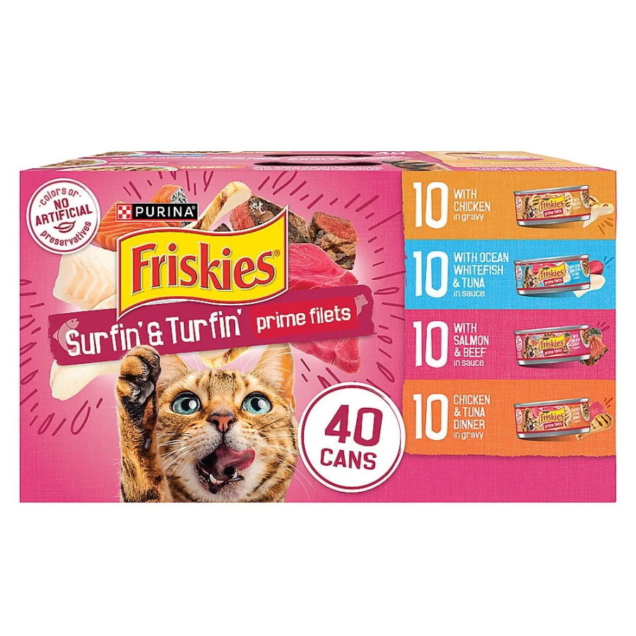 PetSmart Purina Friskies Adult Wet Cat Food, High-Protein Real Meat Recipe, 15.75 lb. Case
