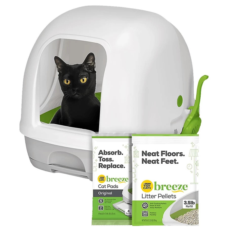 PetSmart Hooded Cat Litter Box System - Purina Tidy Cats Breeze Odor Control & Easy Clean Design