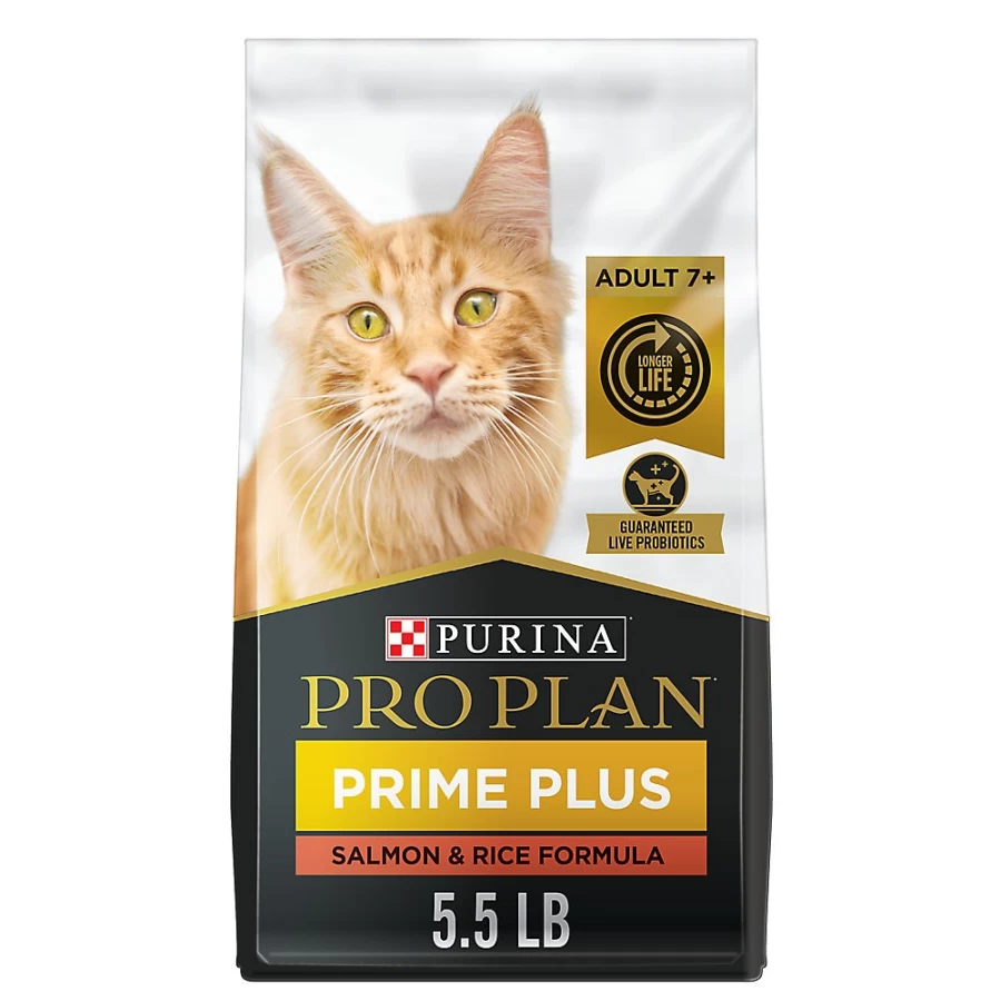 Purina Pro Plan Prime Plus Senior Dry Cat Food High-Protein Salmon & Rice Recipe with Antioxidants for Aging Cats | PetSmart