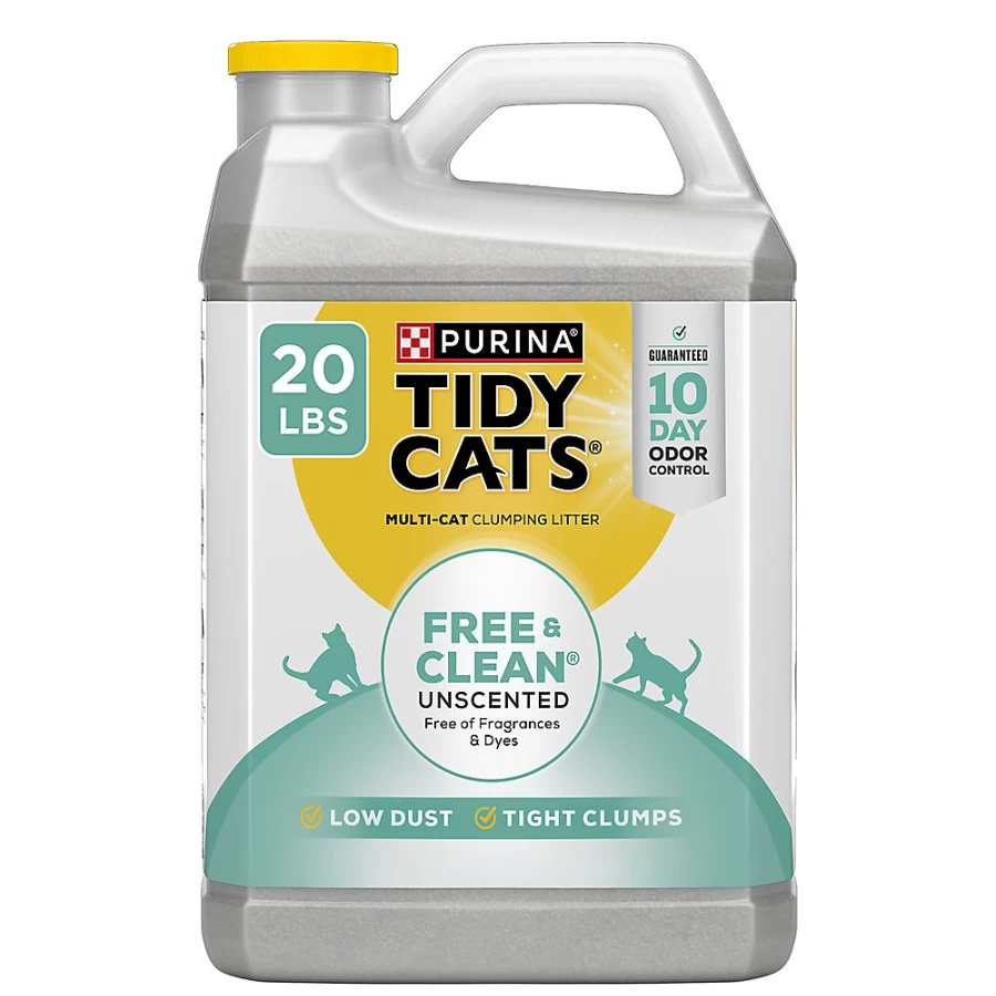 PetSmart Purina Tidy Cats Free & Clean Clumping Clay Litter for Multiple Cats - Unscented, Low Dust, Non-Tracking Formula