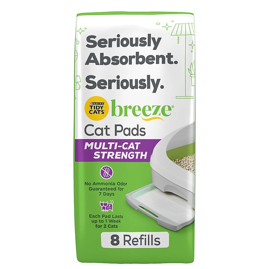 PetSmart Purina Tidy Cats Breeze Multi-Cat Litter Box Pad Refills - Odor Control, 4 Count