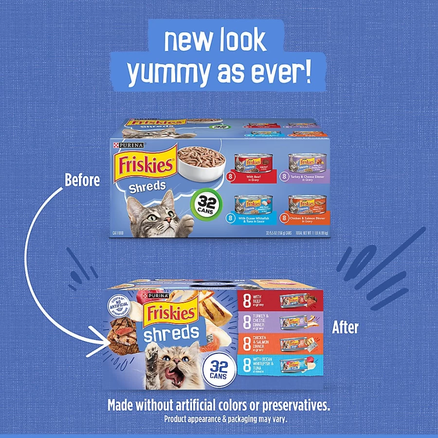 Purina Friskies Shreds Adult Wet Cat Food, 15.75 lb. Case - Savory Meat Flavors | PetSmart