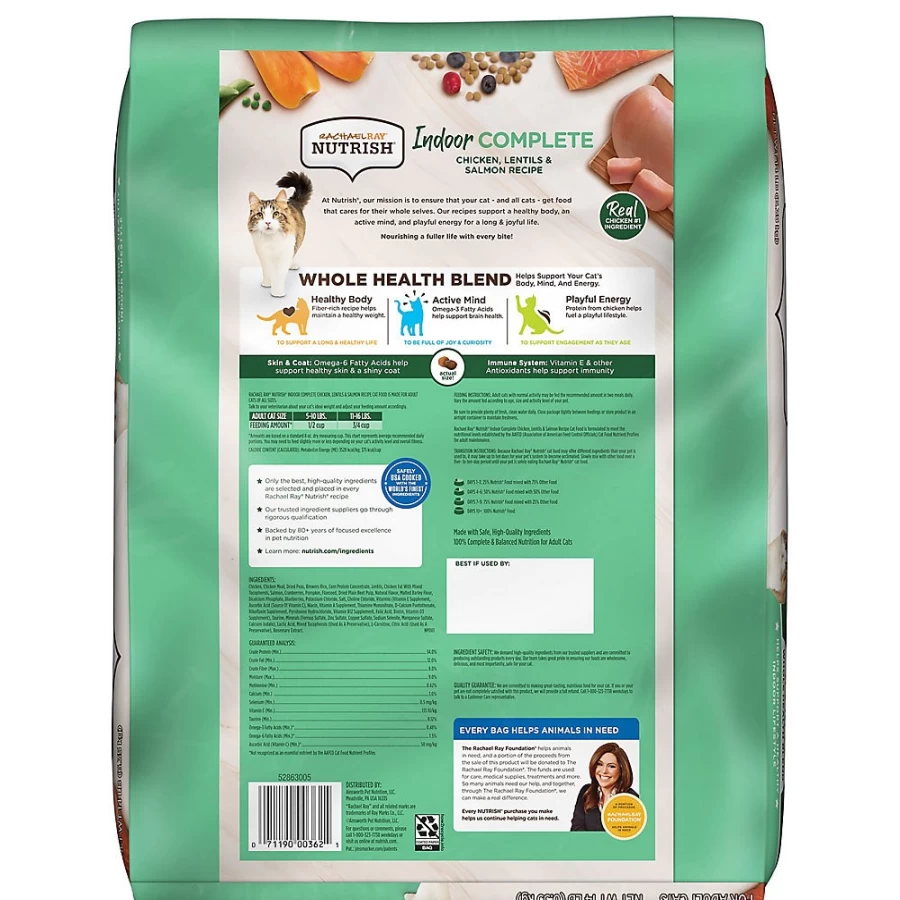 Rachael Ray Nutrish Adult Dry Cat Food with Chicken, Lentils & Salmon - Premium Natural Recipe by PetSmart