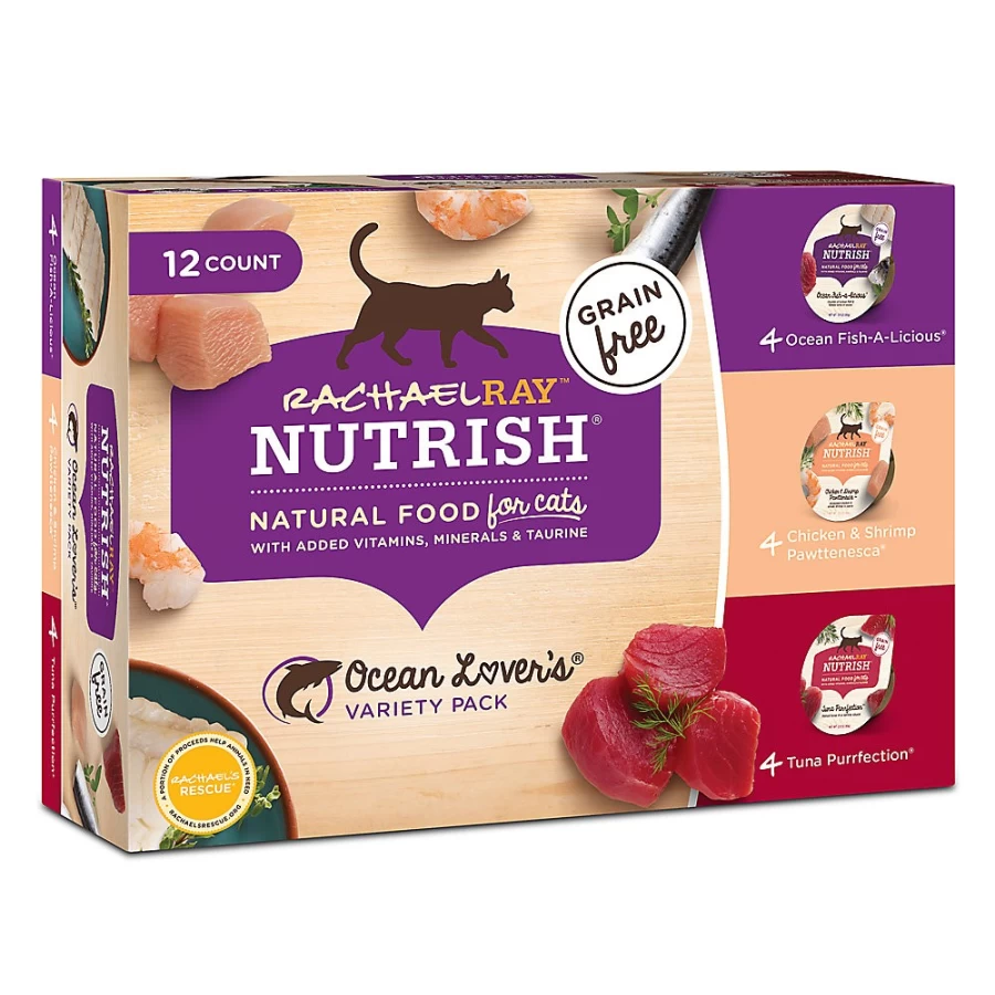 PetSmart Rachael Ray Nutrish Wet Cat Food Variety Pack - Tuna, Ocean Fish, Chicken & Shrimp Recipes