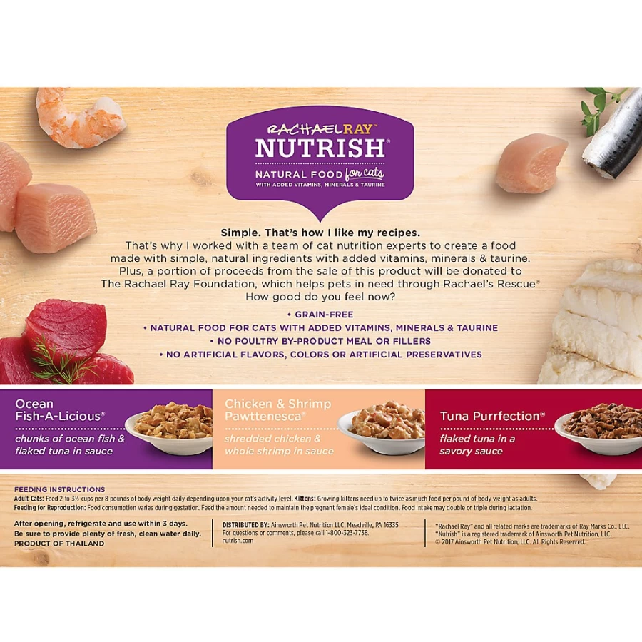 PetSmart Rachael Ray Nutrish Wet Cat Food Variety Pack - Tuna, Ocean Fish, Chicken & Shrimp Recipes