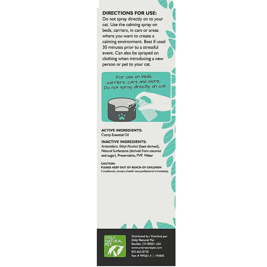 PetSmart Only Natural Pet Just Relax Calming Spray for Cats – Stress Relief & Anxiety Solution