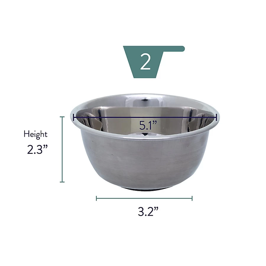 PetSmart Whisker City 2-Cup Stainless Steel Cat Food & Water Bowl – Durable & Dishwasher Safe