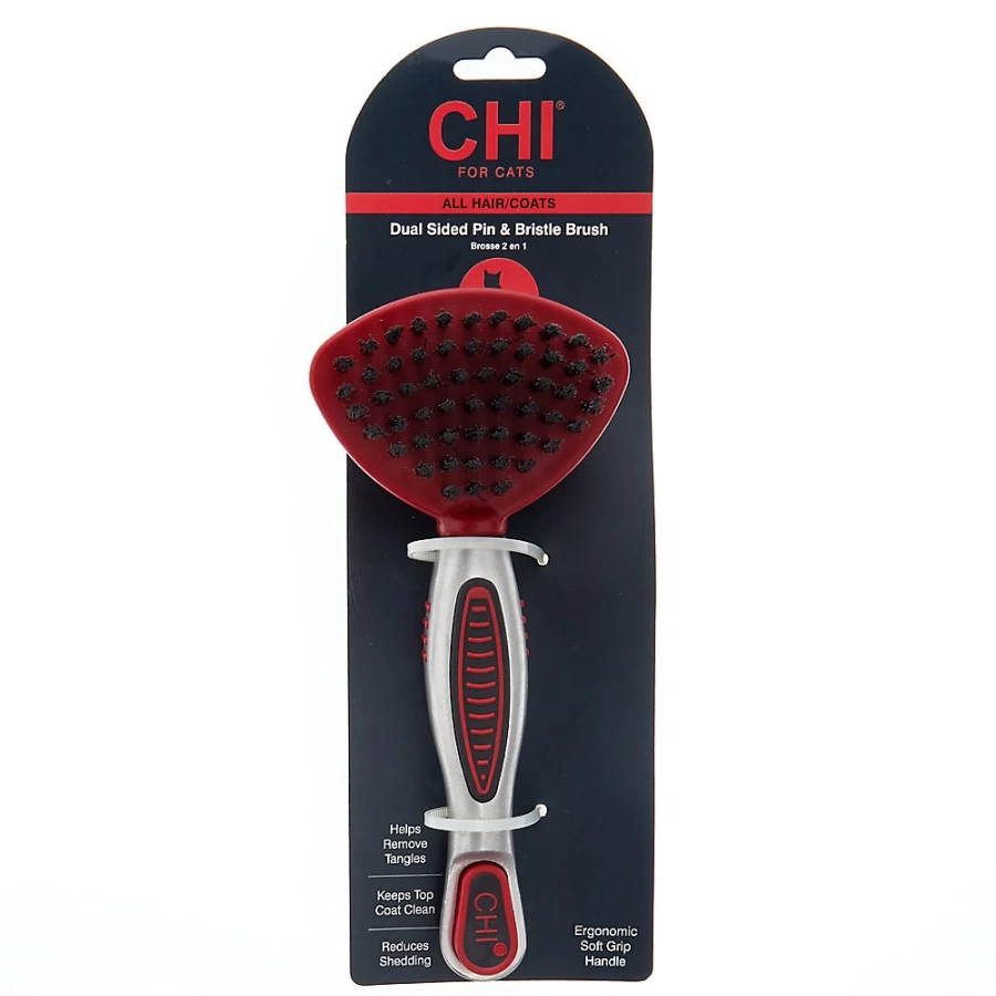 PetSmart CHI for Cats Dual-Sided Pin & Bristle Brush - Grooming Tool for Cats