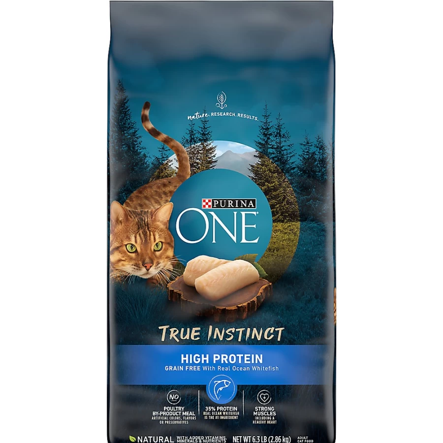 Purina ONE True Instinct High-Protein Natural Adult Dry Cat Food with Ocean Whitefish | PetSmart