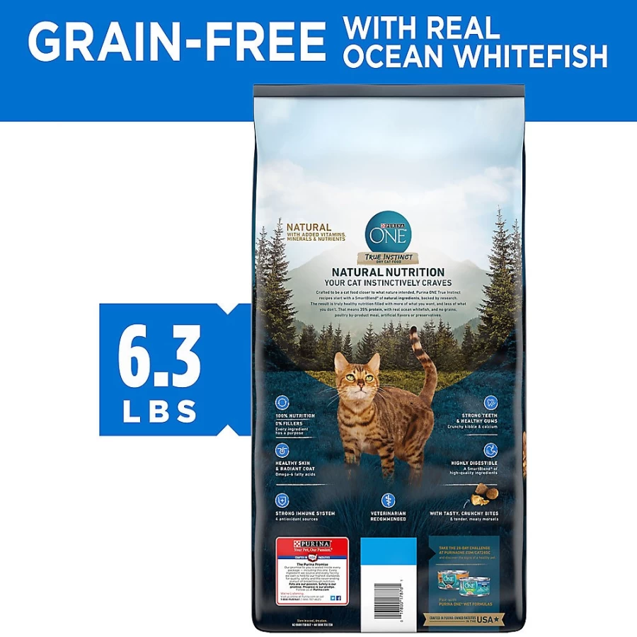 Purina ONE True Instinct High-Protein Natural Adult Dry Cat Food with Ocean Whitefish | PetSmart